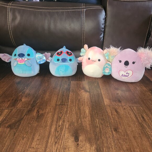 4 original squishmallows bundle 8in 2 NWT 2 new condition 2 stitch - Picture 1 of 8